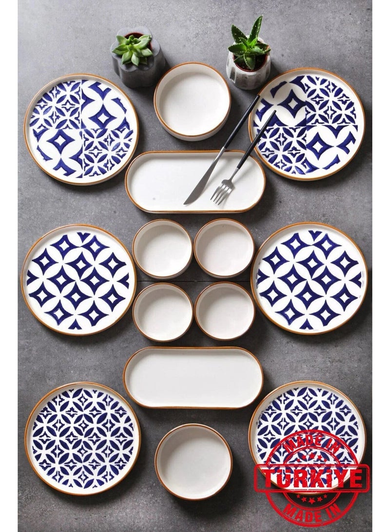 14-Piece 6-Person Karo Stackable Breakfast Set Made in Turkey - Image 1